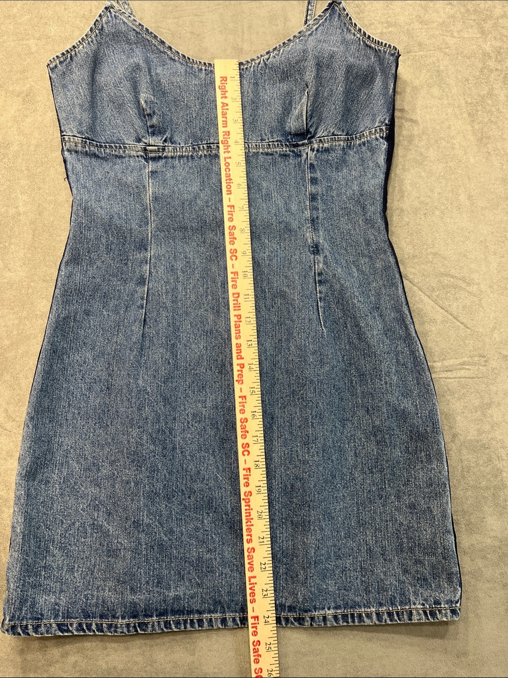 Vintage Express Bleus Denim Mini Dress USA 100% Cotton Size 5/6 Y2K - Picture 4 of 11
